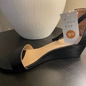 A New Day Elegant Black Wedges